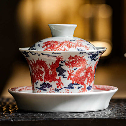 Qing-Hong Dragon Cloud Gaiwan