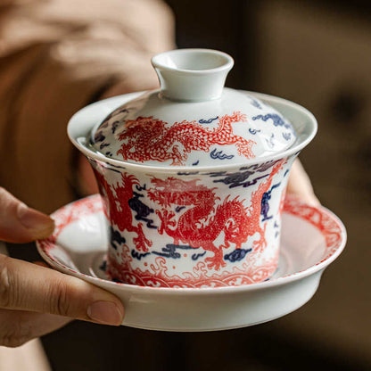 Qing-Hong Dragon Cloud Gaiwan