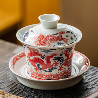 Qing-Hong Dragon Cloud Gaiwan