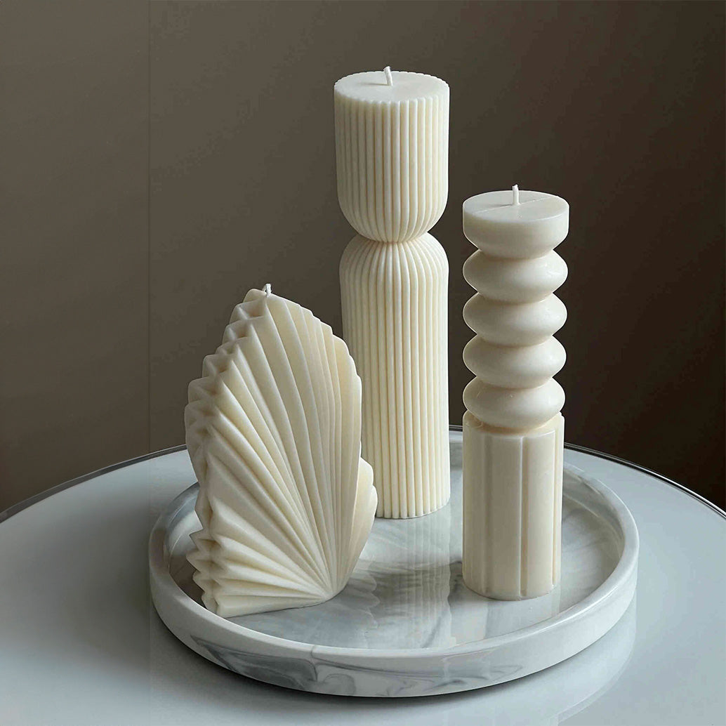 Luxury Sculptural Soy Wax Candle Set - Oriental Sandalwood & Berry Collection