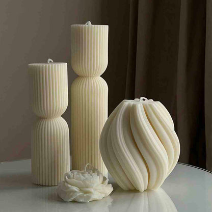 Luxury Sculptural Soy Wax Candle Set - Oriental Sandalwood & Berry Collection