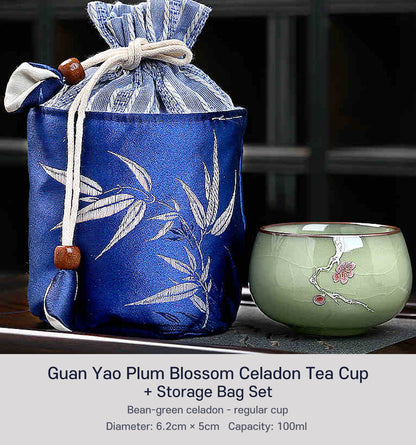 Guan Yao Plum Blossom Celadon Tea Cup