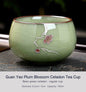 Guan Yao Plum Blossom Celadon Tea Cup-Bean-greenceladon-regularcup