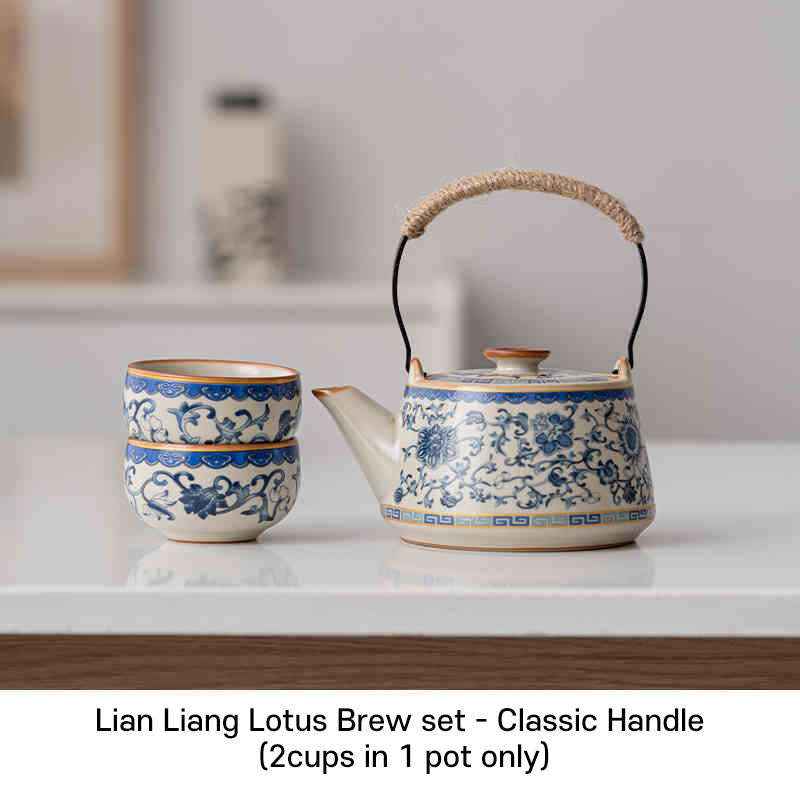 Lian Liang Lotus Ru Kiln porcelain tea set