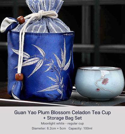 Guan Yao Plum Blossom Celadon Tea Cup