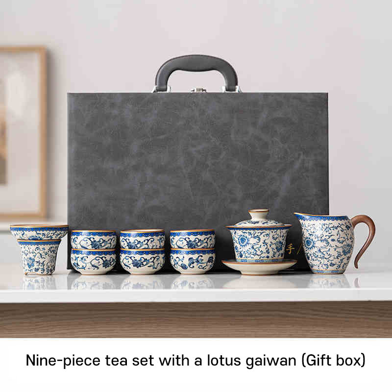 Lian Liang Lotus Ru Kiln porcelain tea set