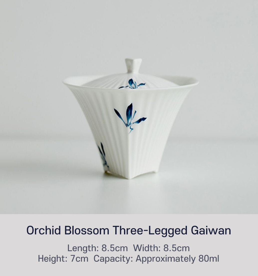 Orchid Blossom Three-Legged Gaiwan