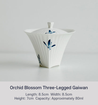 Orchid Blossom Three-Legged Gaiwan