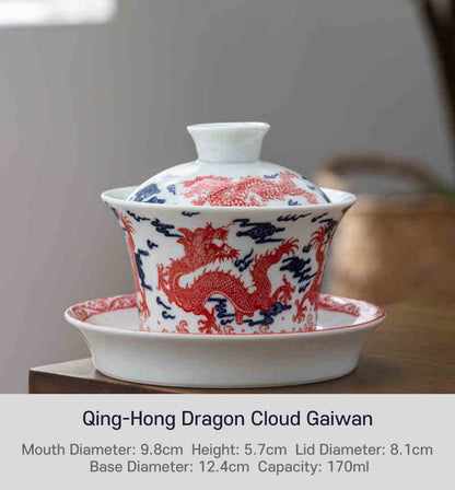 Qing-Hong Dragon Cloud Gaiwan